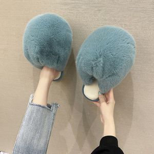 Pantofole in cotone invernale moda personalità carina imbottita suola morbida scarpe in peluche massaggio al piede muto al coperto 4 colori