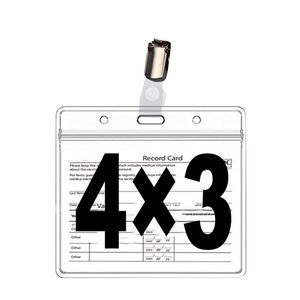 Borse portaoggetti Custodia protettiva Porta badge morbido PVC impermeabile 4x3 pollici Cordini staccabili orizzontali con nome identificativo chiaro in plastica