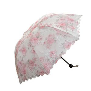 Damen-Sonnenschirme, Spitzen-Sonnenschirme, faltbarer Regenschirm, Regen, Damen, Strand, Damen, Kawaii, winddicht, rosa, niedliche Geschenkideen UPF50+