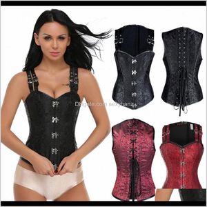 Bustiers Corsets Womens 속옷 의류 드롭 배달 2021 미스 몰리 여성 섹시한 Steampunk 고딕 코르셋 슬리밍 Bustier overbust tops wa