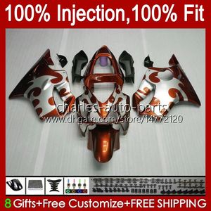 Spritzguss-Verkleidungen für HONDA CBR 600 Orange Silber FS CC 600F4i CBR600 F4i 01 02 03 Karosserie 46Nr. 75 CBR600F4i F4 i 600CC 2001 2002 2003 CBR600FS 01-03 OEM Body Kit