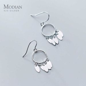 Stil vintage dreamcatcher swing dangle örhängen för kvinnor sterling silver 925 mode drop earring kvinnliga smycken 210707