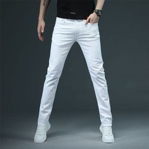 Skinny Jeans Men Solid White s Stretch Casual Fashioins Denim Pants Yong Boy Students Trousers Size 38 211111