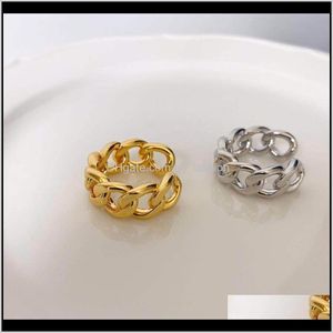 Zespół Rings Jewelryrings Twisted Copper Wedding Gold Pierścień Kobiety Prosta Moda Miłość Czeski Biżuteria Dla Girlfriend Drop Dostawa 2021 qwo9x