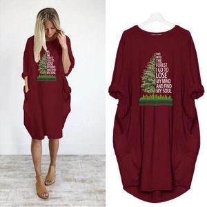 Casual Dresses Fashion Hippie Camping and Into the Forest I Go Lose My Mind & Find Soul Dress Women Long Sleeve Plus Size Midi