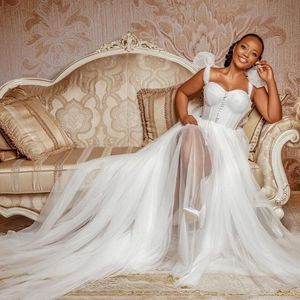 Милая фея свадебные платья принцессы на шнуровке Корсет Top African Aso Ebi Beach Bridal Прием Второе платья Одежда |