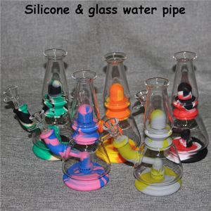 Silicone Water Pipes Bongs hookah With Bowl Portable glass Dab Oil Rigs Smoking Accessories Bong