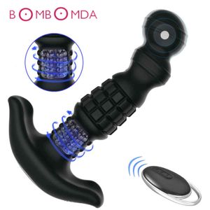 Nxy vibratori del sesso vibratore senza fili del vibratore giocattolo anale massaggiatore della prostata rotazione di 360 gradi tappi dilatatore butt plug giocattoli per gli uomini masturbatore 1201