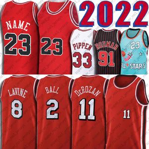 Demar 11 DeRozan Zach 8 LaVine Jersey Basketball 23 Michael Scottie Dennis Pippen Rodman Jerseys Lonzo 2 Derrick 1 Rose