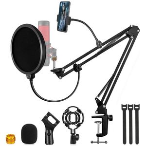 Stojak mikrofonowy uaktualniony ramię wysięgnika mikrofonu z filtrem POP dla Blue Yeti Pantograph Shock Mount