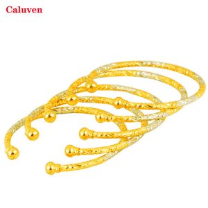 Pequenos bracelets baratosBangles Ethiopian Gold Bangles para crianças Africano Indian Baby Meninas Design de jóias Q0719
