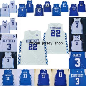 Kentucky Wildcats Koszykówka Jersey NCAA College Sahvir Wheeler Kellan Grady Davion Mintz Zan Payne Jacob TopPin Kareem Watkins Clarke Maxey