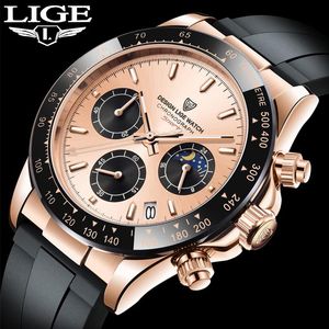 Orologi da polso 2021 Orologi al quarzo da uomo di design LIGE Fashion Automatic Date Luxury Chronograph Casual Waterproof Watch