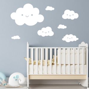 Cartoon Cloud Wall Stickers For Baby Room Decor Vinyl Mural Home Decoration Kids Bedroom Baby Bed Wall Decals
