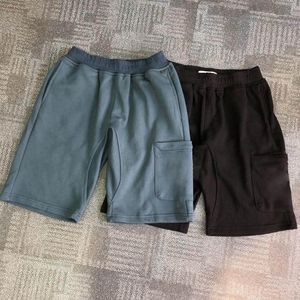 Męskie szorty spodnie solidne spodnie joggery czarne niebieskie plażowe pojedyncze zapinane na zamek błyskawiczny kieszonkowe krótkie bawełniane spodnie na co dzień