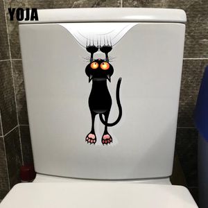 Scratch Cat Funny Bathroom Toilet Sticker Classic Room Wall Decals