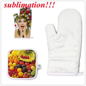 wholesale Sublimation blank Oven Mitt Set Oven Gloves Pot Holders tumbler oven for DIY Kitchen Dining Room Accessories 2pcs