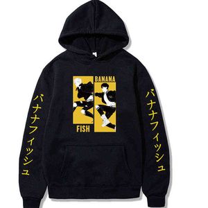 Banan Fisk Anime Hoodie Casual Loose Print Streetwear Man Cosplay Kawaii Anime Hooded Sweatshirt Harajuku Rolig Hoodie Y1120