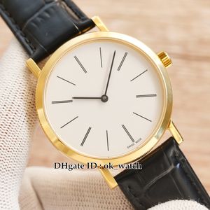 40mm New Ultra Thin Altiplano G0A29120 Miyota 9019 Automatic Mens Watch White Dial Black Leather Strap Gold Case Gents Wristwatches