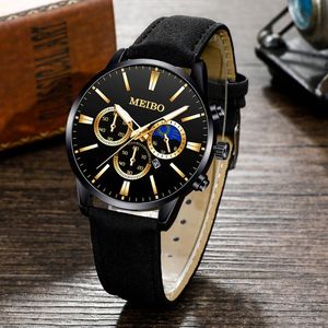Wristwatches Fashion Business Mens Watches Ultra Thin Leather Strap Belt Date Clock Band Analog Quartz WristWatch Relogio Masculino