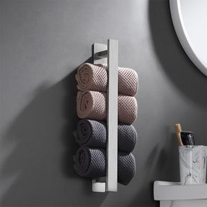 Towel Racks Black/Brushed Bathroom Stainless Steel Rack Washcloth Facecloth Holder Punch-Free 40cm