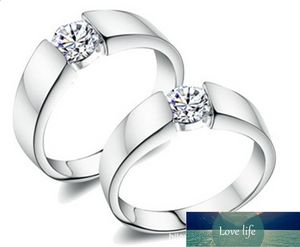 1 paar Sterling Silber Ringe Set Für Männer Frauen Hochzeit Bands Zirkonia Engagement Versprechen Ring Bague Femme Anel Braut Schmuck