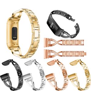 Nya metallband för FitBit Charge 3 Band Rostfritt Stål Armband Smart Watch Armband Band för Fitbit Charge 3 Tillbehör Correa H0915