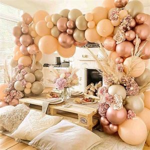 PATIMATE Kit ghirlanda per arco di palloncini in oro rosa Matrimonio Compleanno Baloon Decorazioni per feste di compleanno Bambini Baby Shower Lattice Coriandoli Ballon 211216