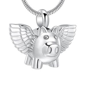 Cremation Jewelry Winged Pig Pendant Urn Necklace Memorial Ash Souvenir Grandmother/Grandpa/Dad/Mom/Sister/Son