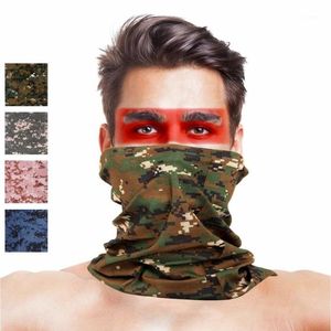 Camuflagem cabeça cachecol rosto máscara para homens mulheres poliéster à prova de vento pescoço gaiter sunshade tubo bandana camping ao ar livre caminhada máscaras de ciclismo