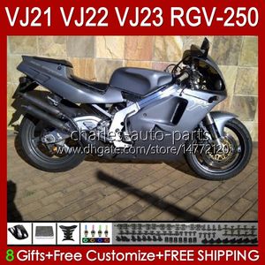 Corpo Per SUZUKI RGVT RGV 250CC 250 CC RGV250 SAPC VJ22 RVG250 VJ 22 20HC.100 grigio argento RGV-250 Pannello 90 91 92 93 94 95 96 RGVT-250 1990 1991 1992 1993 1994 1995 Carenatura del 1996