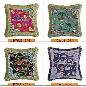 Luxury pillow case designer Signage tassel 20 Tiger and Leopard Animal patterns printting pillowcase cushion cover 45*45cm for 4 seasons home decorative