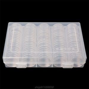 100 capsule portamonete scatola rotonda da 27 mm plastica da collezione organizer portaoggetti M19 21 Dropship 211102