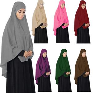 Moslemische Schleier großhandel-Muslimische Frauengebiet Kleidungsstück ein Stück voller Abdeckung Overhead Islam Ramadan Araber Niqab Hijab Großer Khimar Schleier Hajj Anbetungsdienst Ethnisches Tuch