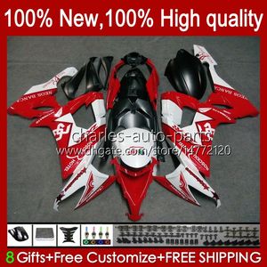 Motocicleta Bodywork para Kawasaki Ninja ZX1000C ZX-10R ZX 10R 10 R 1000 CC 2008-2010 Corpo 56No.63 ZX10 1000CC ZX10R 08 09 10 ZX1000 2008 2009 2010 2010 Kit de justo Fábrica Red Blk