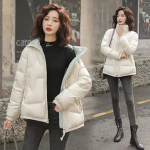 Womans Solid Warm Down Jacket Winter Fashion Trend Thicken Stand Neck Loose Puff Coats Designer New Arrival Female Casual Bread Puffer Jackets