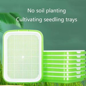 Planters Pots Seed Sprouter Tray Double Layer Soilless Bean Culture Hydroponic Nursery Plate Sprouting Pot Planter Garden Home Plastic Too