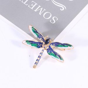 Pins, Brooches 1 Piece Crystal Retro Dragonfly Brooch Ladies Insect European And American Fashion Dress Jacket Accessories Cute Jewelry