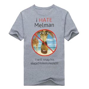Homens camisetas Eu odeio Melman Streetwear Harajuku Tshirt camiseta Homens Verão de Manga Curta T-shirt Algodão Moda Tops Preto Tees Hiphop