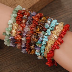 Natural Crystal Stone Energia Frisada Charme Braceletes Bangle Yoga Jóias Para Homens Mulheres Amante Party Club Decor