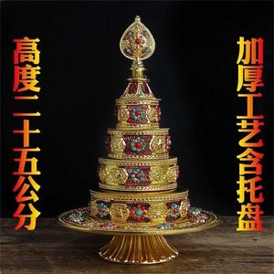 Tibetanska ornament rum dekor feng shui hem dekoration tillbehör zen trädgård metall hantverk figurine manza 211108