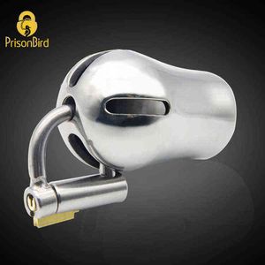 NXY Sex Chastity devices Pure bird male chastity device stainless steel penis cage with titanium PA nail magic lock sex toy BDSM a294 1126