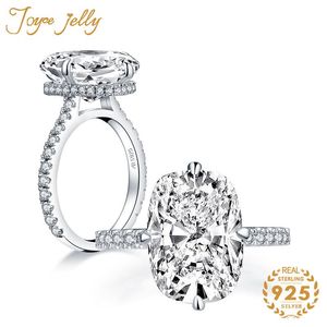 Cluster Rings JoyceJelly Trendy 925 Sterling Silver Women Wedding Fine Jewelry Rettangolo Creato Mossanites Regali all'ingrosso 2021