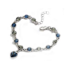 Classic ocean heart blue crystal bracelet for women alloy fashion simple Metal love Valentine's Day gift jewelry wholesale. Factory price expert design Quality