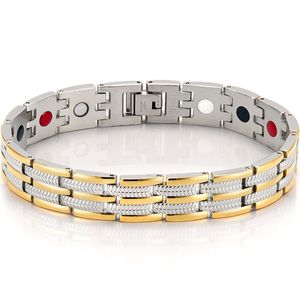 Wholesale link elements resale online - Health Care Elements Germanium Magnetic Therapy Bracelet Pain Relief For Arthritis And Carpal Tunnel Stainless Steel Jewelry Link Chain