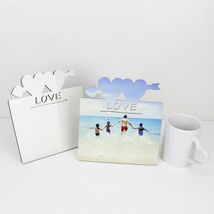 Sublimation Photo Frames Wooden Blank Thermal Transfer DIY Phase Plate Personalized Gift MDF Couples Frame Wedding Supplies