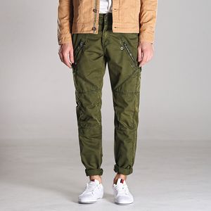 Mäns lastbyxor dragkedja pocket mode militär stil taktisk baggy jogger bomull kamat byxor manlig svart armé grön khaki 210518