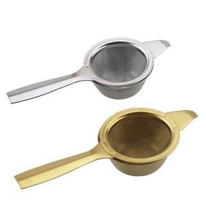 100 sztuk Ze stali nierdzewnej Herbaty Filtr Filtr Mesh Willing Coffee Cocktail Food Reusable Gold Silver Color DHL