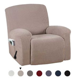 Khaki sofá cama capa alta elasticidade cor sólida All-inclusive Rocker Rocker Tecido RECLINER 210723