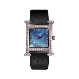 Wristwatches 2021 Rhinestone Crystal Quartz Women Watches Diamond Square Dress Watch Luxury Ladies Clock Relogio Feminino
